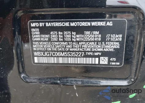 2021 BMW X1 Sdrive28I z USA, uszkodzony, nr VIN WBXJG7C06M5S35227